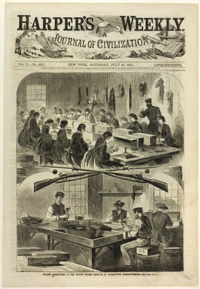 Fyllning av patroner vid United States Arsenal i Watertown, Massachusetts av Winslow Homer