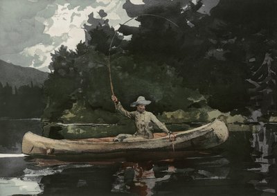 Fishing in the North Woods, utgiven av L. Prang & Co., 1896 av Winslow Homer