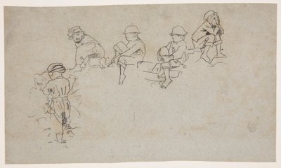 Fem skisser av unga pojkar av Winslow Homer