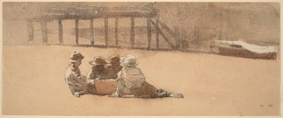 Fyra pojkar på en strand av Winslow Homer
