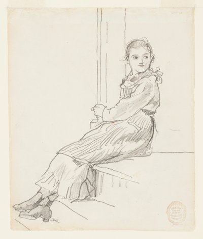 Flicka som sitter på en verandatrappa av Winslow Homer