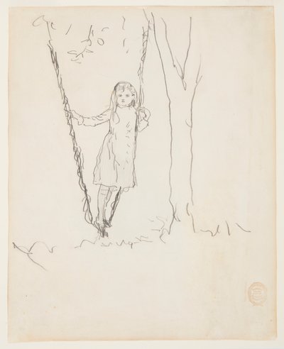 Flicka som står på en gunga av Winslow Homer