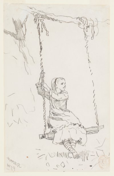 Flicka på en gunga av Winslow Homer