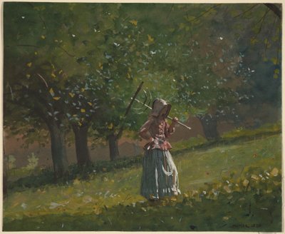 Flicka med hökratta av Winslow Homer