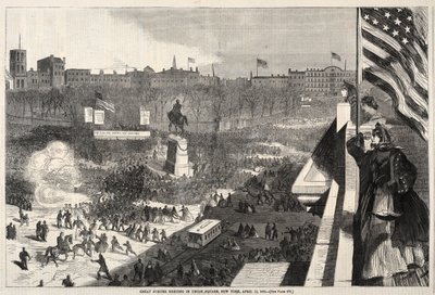 Det stora Sumter-mötet på Union Square i New York den 11 april 1863 av Winslow Homer