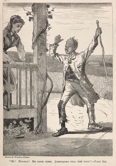 Hej! H-O-O-O! Han har kommit. Jumboloro Tell You First., 1869. av Winslow Homer