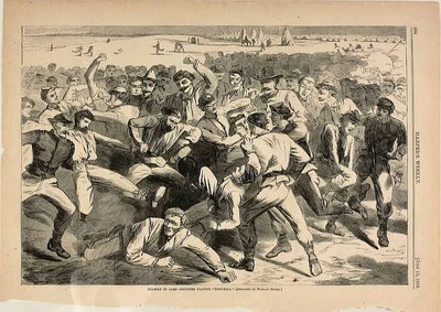 Semester på läger - soldater spelar "fotboll" av Winslow Homer