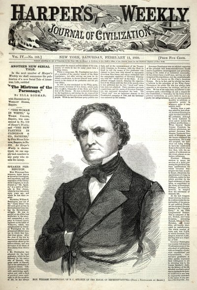 Ärade William Pennington från N.J., talman i representanthuset, ur Harper