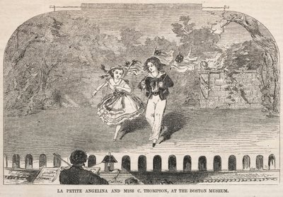 La Petite Angelina och Miss C. Thompson, på Boston Museum, 1859. av Winslow Homer
