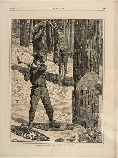 Lumbering på vintern av Winslow Homer