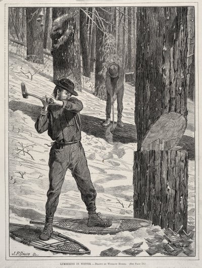 Skogsavverkning på vintern av Winslow Homer