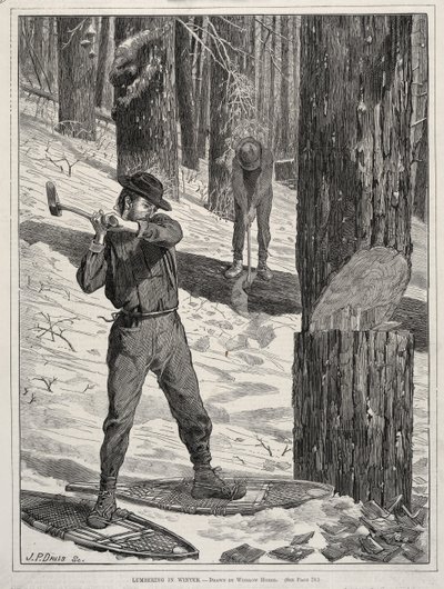 Lumbering in Winter, 1871. av Winslow Homer