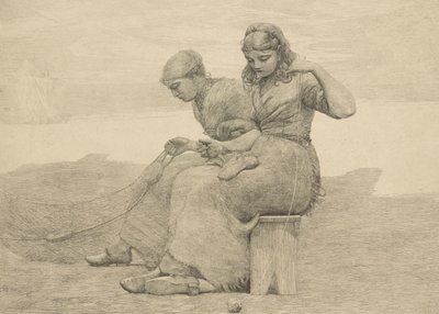 Mending the Tears, 1888, troligen tryckt c.1940 av Winslow Homer