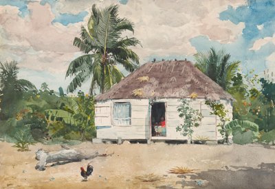 Inhemsk hydda i Nassau, 1885. av Winslow Homer