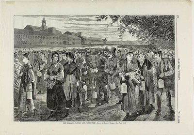 New England Factory Life - "Bell Time" av Winslow Homer