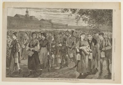 Fabriksliv i New England - Klocktid av Winslow Homer