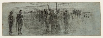 Officer och medhjälpare som inspekterar en skvadron av Winslow Homer