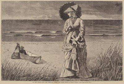 On the Beach - Two are Company, Three are None, publicerad 1872. av Winslow Homer