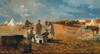 Regnig dag i lägret, 1871 av Winslow Homer