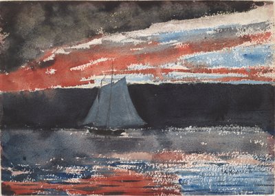 Skonare vid solnedgången av Winslow Homer