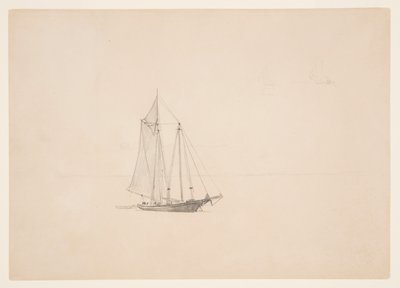 Skonare med jolle av Winslow Homer