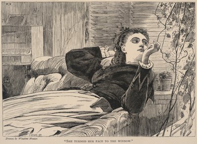 Hon vände ansiktet mot fönstret, från The Galaxy, maj 1868 av Winslow Homer