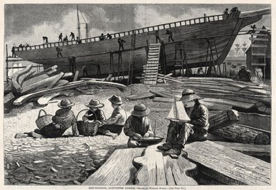 Skeppsbyggnad, Gloucester Harbor, 1873. av Winslow Homer
