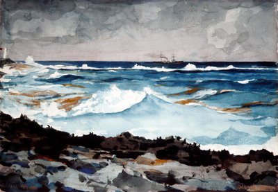 Shore and Surf, Nassau, 1899 (wc och grafit på papper) av Winslow Homer