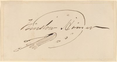 Signatur i palett av Winslow Homer
