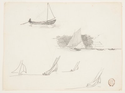 Sex studier av segelbåtar av Winslow Homer