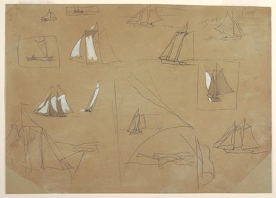 Skisser av segelbåtar av Winslow Homer