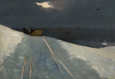 Slädefärd, ca 1890-95 av Winslow Homer