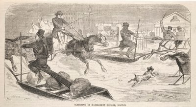 Släde på Haymarket Square, Boston, 1859. av Winslow Homer