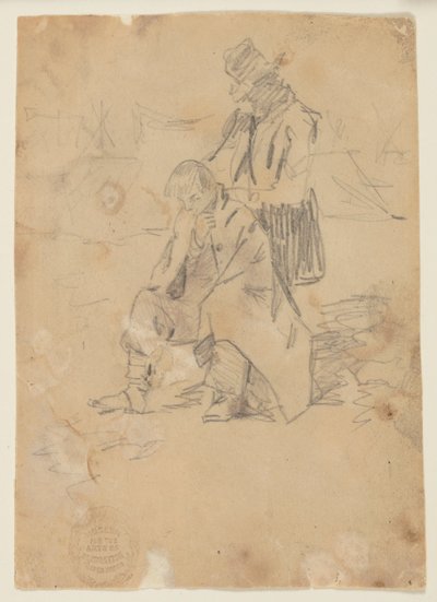 Soldat som sitter på en låda av Winslow Homer