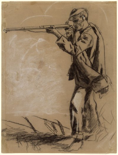 Soldat tar sikte [recto], 1864. av Winslow Homer