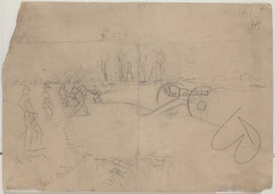 Soldater och kanoner [verso] av Winslow Homer