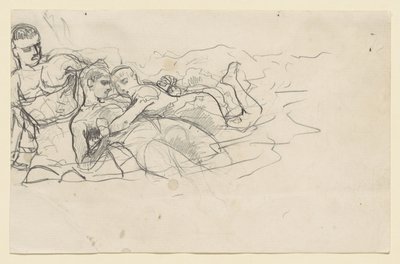 Stående man som ser mot två drunknande gestalter (studie till Underström) av Winslow Homer