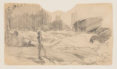 Studie för "Ouananiche Fishing," Lake St. John av Winslow Homer