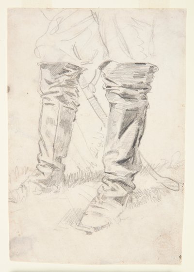 Studie av kavalleriofficersstövlar av Winslow Homer
