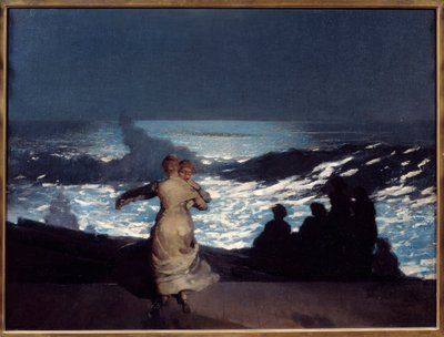 Sommarnatt. Kvinnor som dansar i månsken. Målning av Winslow Homer (1836-1910) Ec. Am av Winslow Homer
