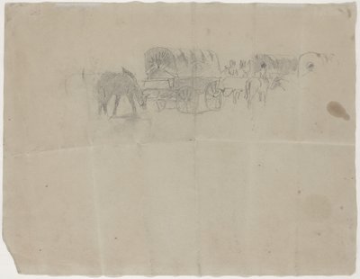 Försörjningståg och mulor [verso] av Winslow Homer