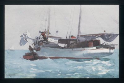 Lastning av flytande proviant (skonare märkt Newport, K. W.) av Winslow Homer