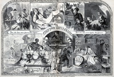 Thanksgiving Day, 1860, De två stora samhällsklasserna, från Harper