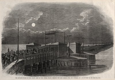 Förtruppen till Förenta staternas stora armé korsar Long Bridge över Potomac klockan 2 på morgonen den 24 maj 1861 av Winslow Homer