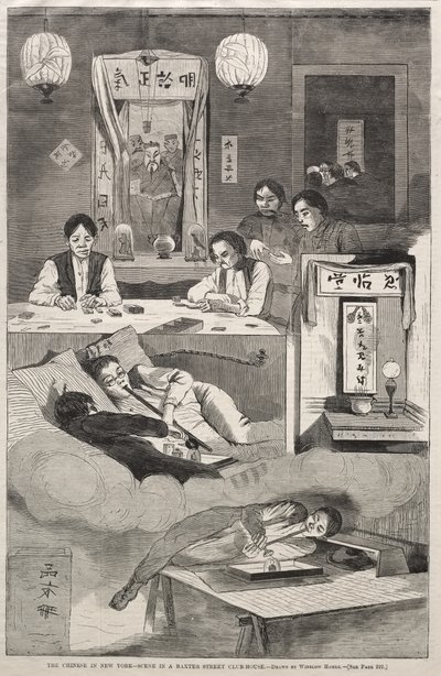 Kineserna i New York – En scen i en klubb på Baxter Street av Winslow Homer