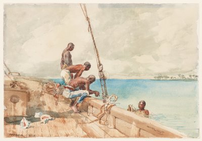 The Conch Divers, 1885 (wc över grafit på papper) av Winslow Homer