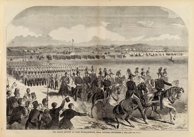 The Grand Review vid Camp Massachusetts, nära Concord, 9 september 1859, från Harper