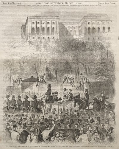 Invigningsprocessionen i Washington passerar porten till huvudstadens område av Winslow Homer