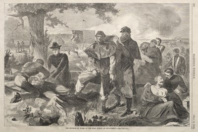 Kirurgen i arbete i de bakre leden under en strid av Winslow Homer