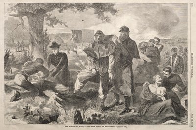 Kirurgen i arbete på baksidan under en förlovning, 1862. av Winslow Homer